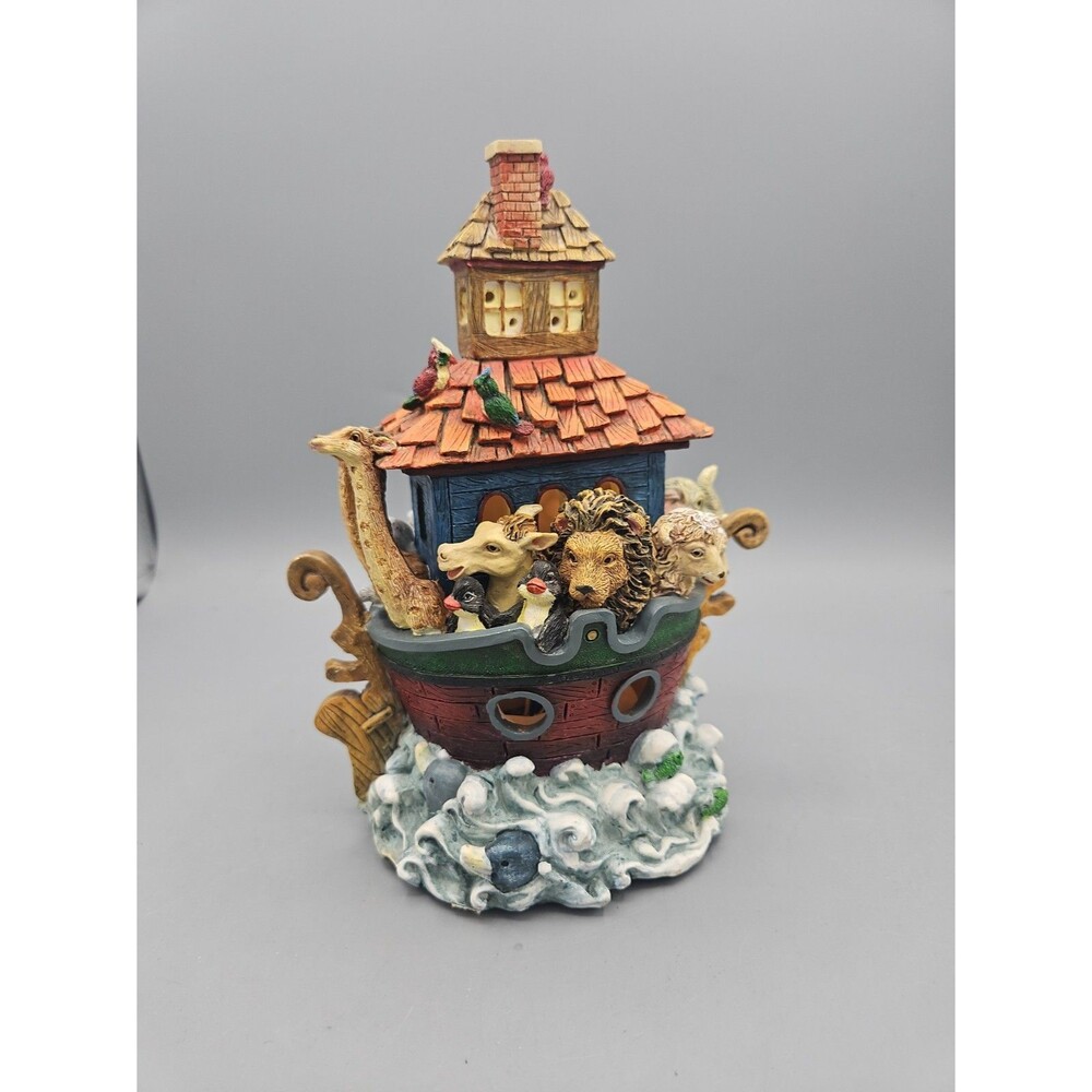 Noah’s Ark Night Light Poly Resin Indoor Decor Lamp Battery Power Vintage
